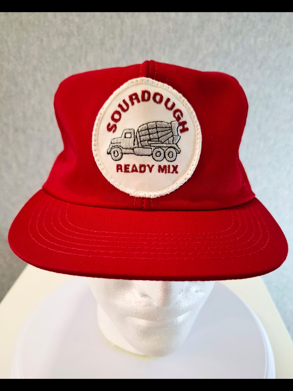 Vintage Red Souadough Ready Mix Patch Truck Cap